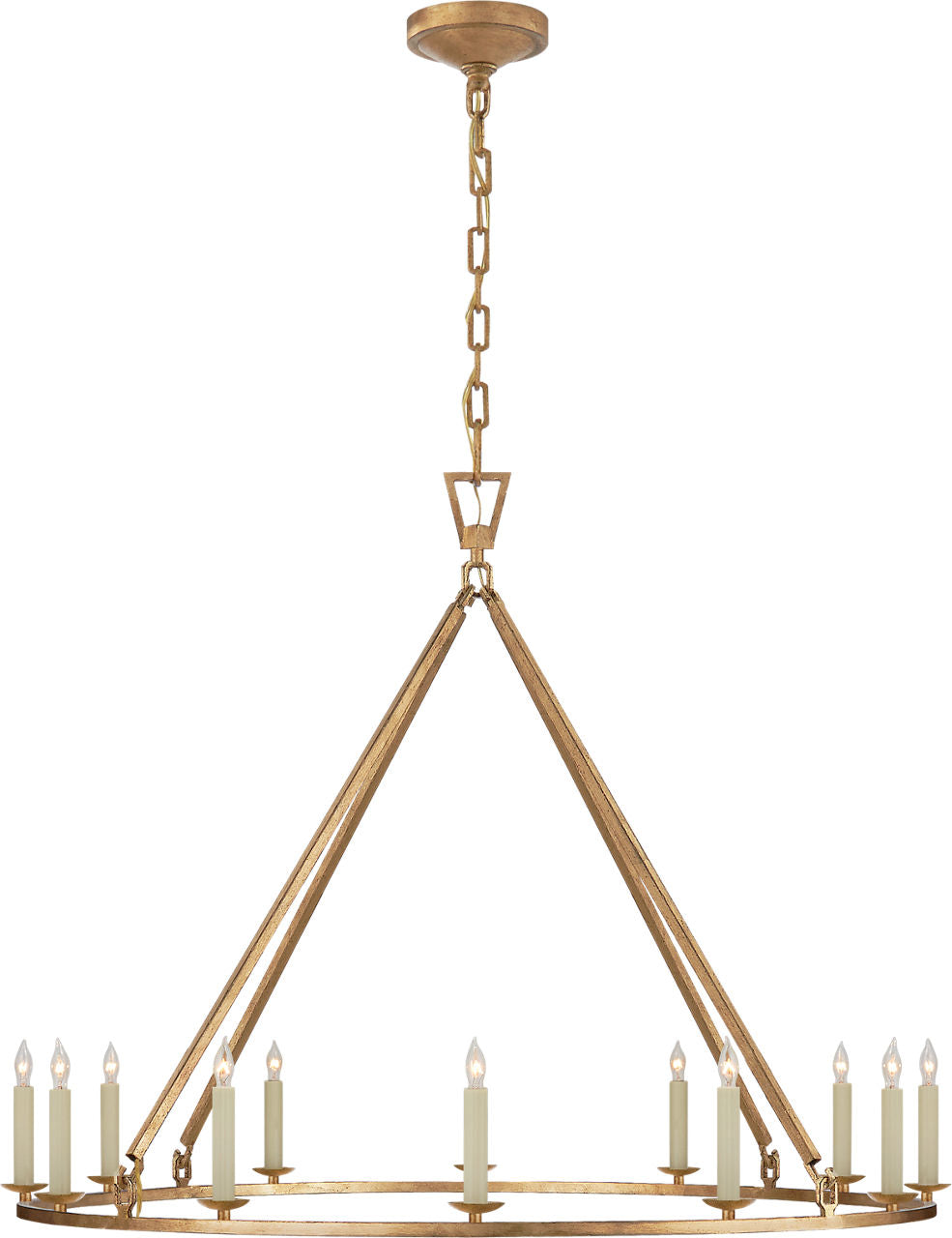Darlana Large Single Ring Chandelier | Gilded Iron