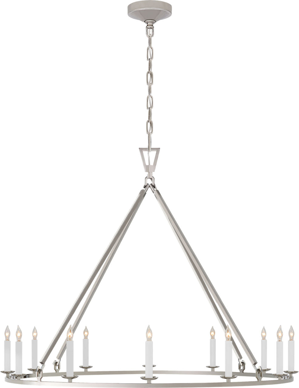 Darlana Large Single Ring Chandelier | Polished Nickel