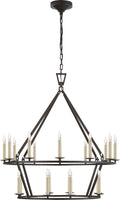 Darlana Medium Two-Tier Chandelier | Aged Iron