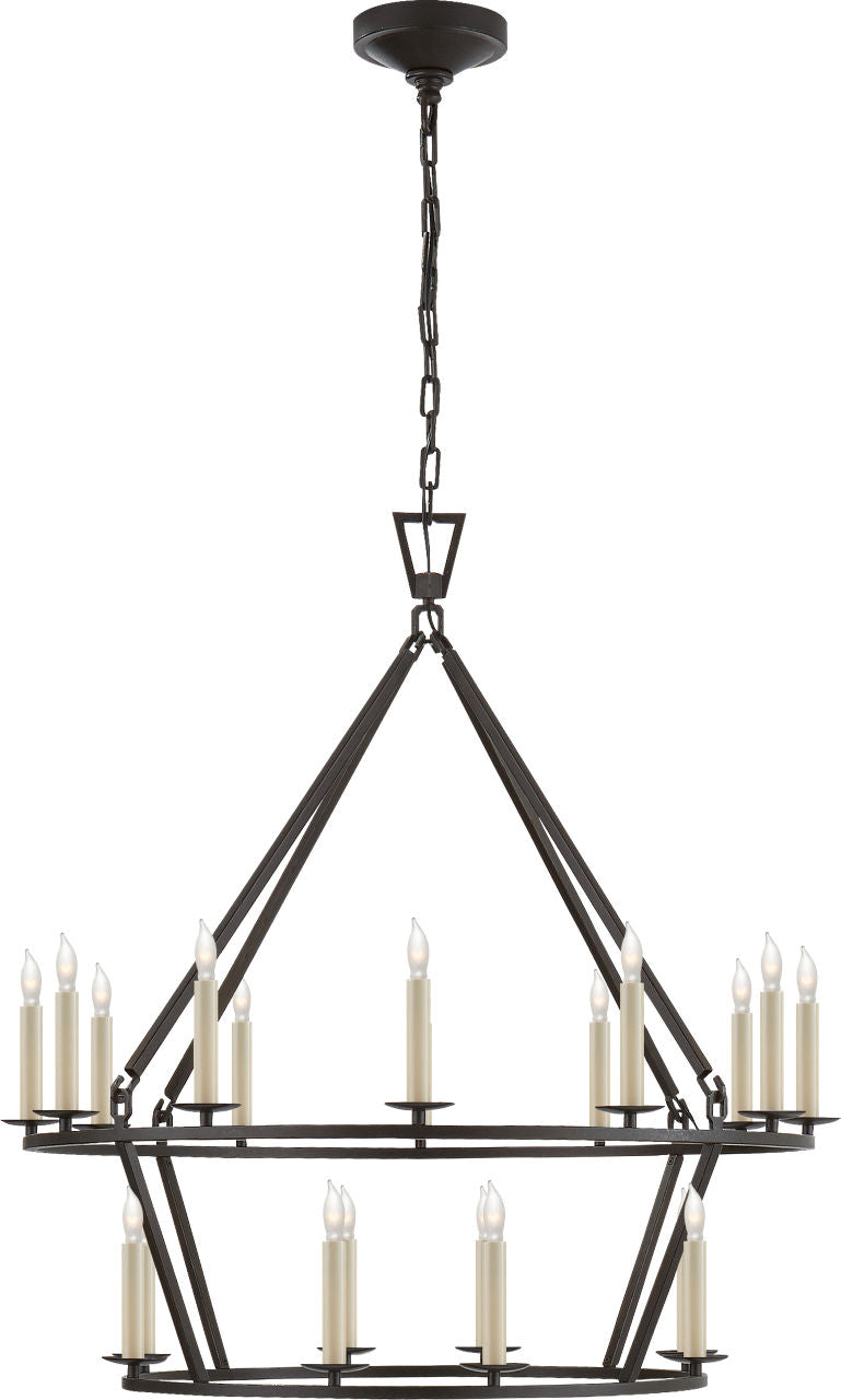 Darlana Medium Two-Tier Chandelier | Aged Iron