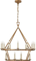 Darlana Medium Two-Tier Chandelier | Gilded Iron