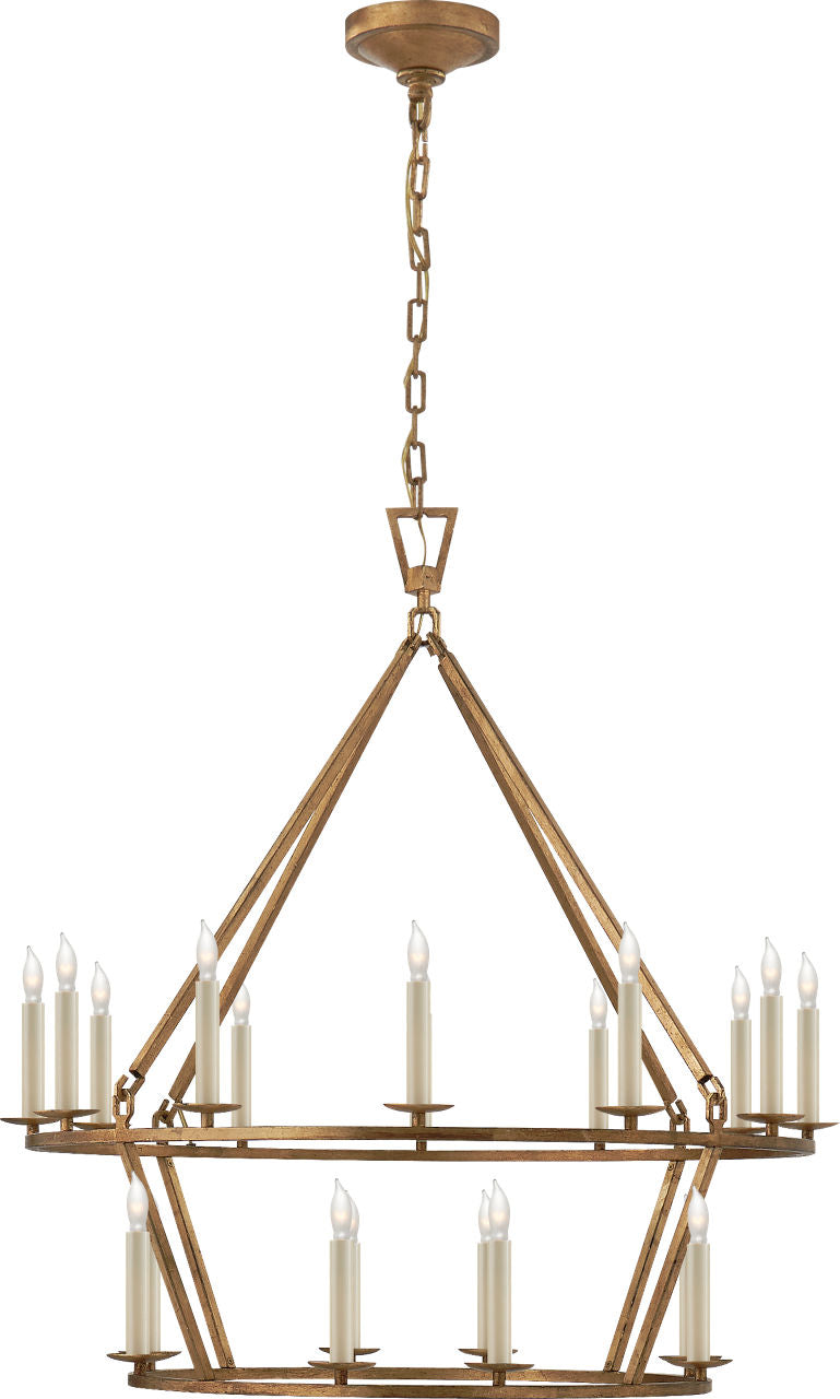 Darlana Medium Two-Tier Chandelier | Gilded Iron