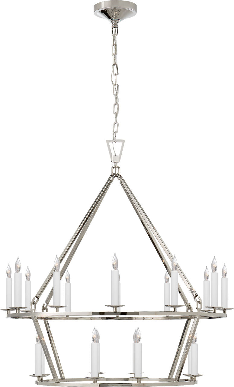 Darlana Medium Two-Tier Chandelier | Polished Nickel