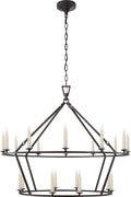 Darlana Large Two-Tiered Ring Chandelier | Aged Iron