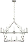 Darlana Large Two-Tiered Ring Chandelier | Polished Nickel