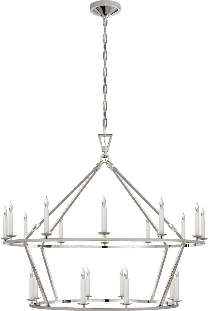 Darlana Large Two-Tiered Ring Chandelier | Polished Nickel