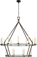 Darlana Extra Large Two-Tier Chandelier | Aged Iron
