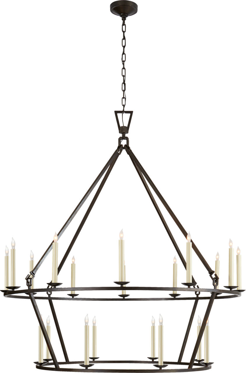 Darlana Extra Large Two-Tier Chandelier | Aged Iron