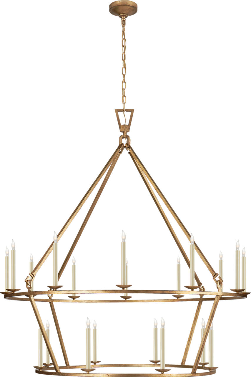 Darlana Extra Large Two-Tier Chandelier | Gilded Iron