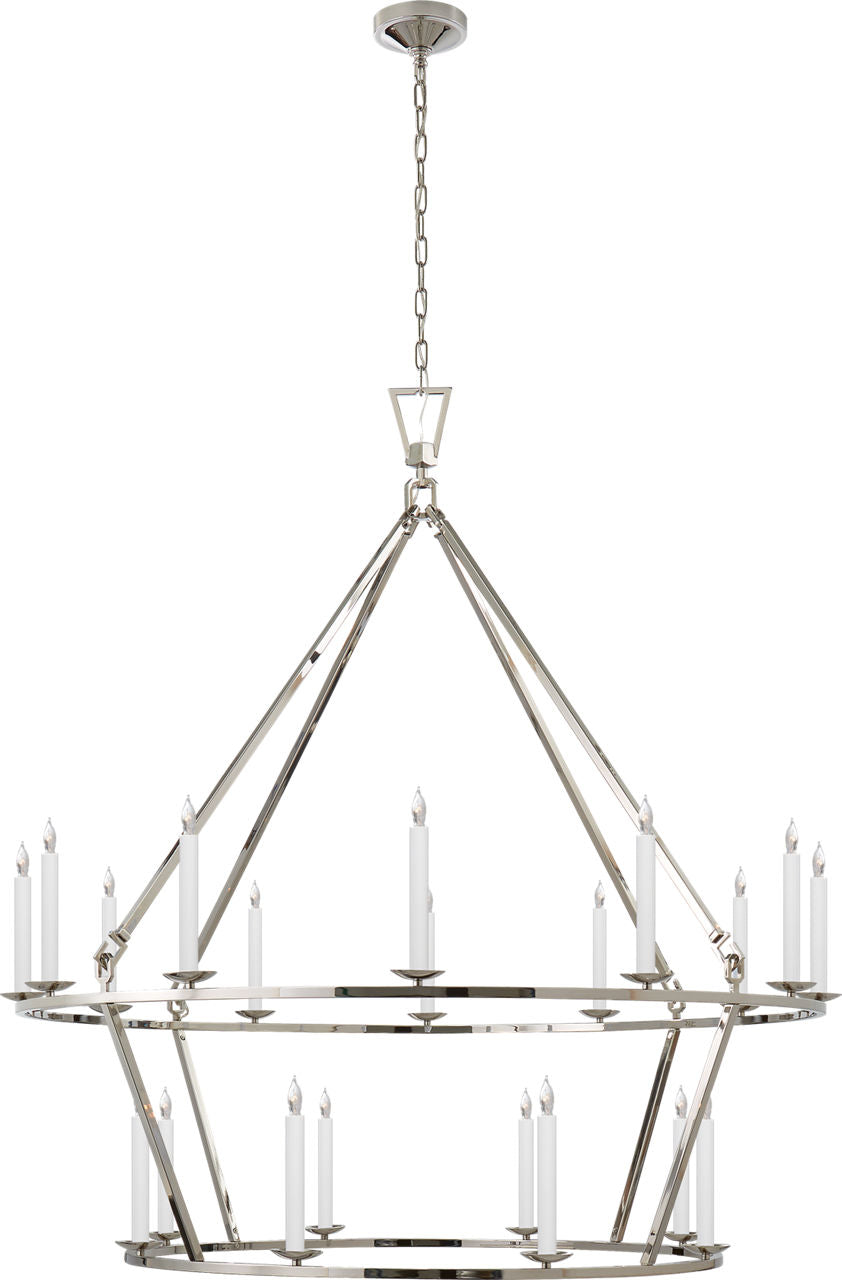 Darlana Extra Large Two-Tier Chandelier | Polished Nickel