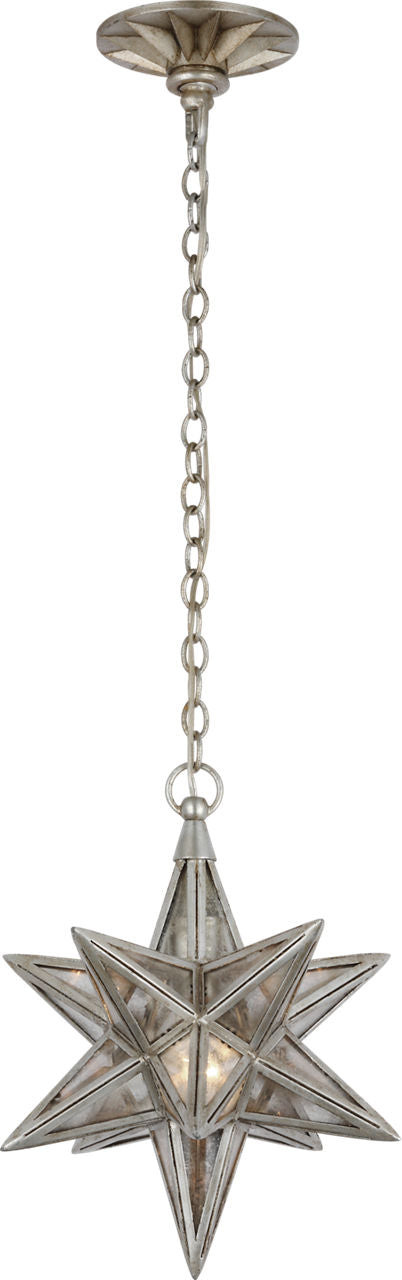 Moravian Small Star Lantern | Burnished Silver Leaf | Antique Mirror