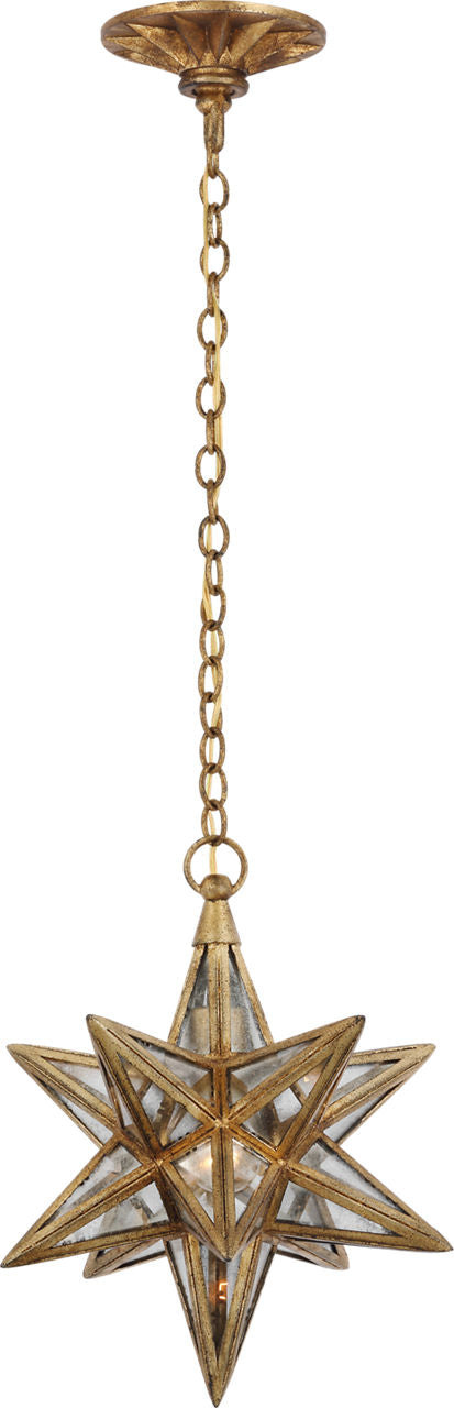 Moravian Small Star Lantern | Gilded Iron | Antique Mirror