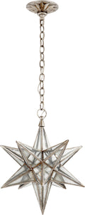 Moravian Medium Star Lantern | Burnished Silver Leaf | Antique Mirror