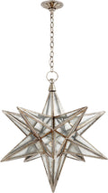 Moravian Large Star Lantern | Burnished Silver Leaf | Antique Mirror