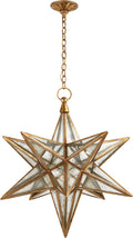 Moravian Large Star Lantern | Gilded Iron | Antique Mirror