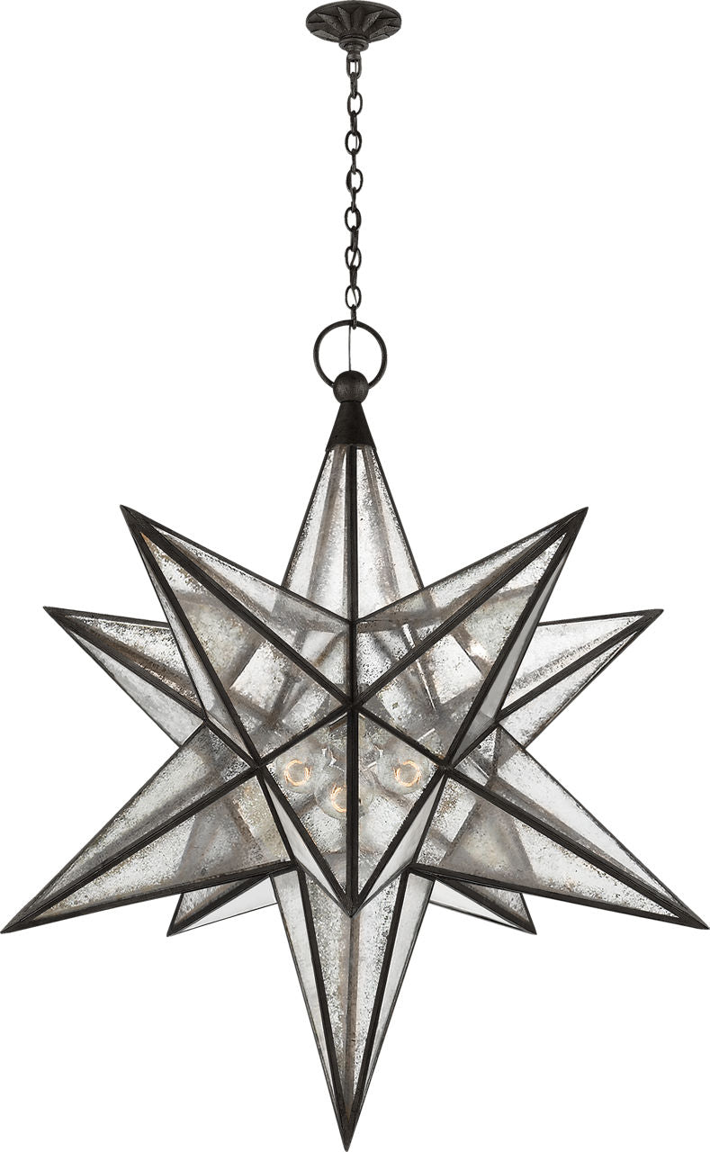Moravian XL Star Lantern | Aged Iron | Antique Mirror