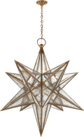 Moravian XL Star Lantern | Gilded Iron | Antique Mirror