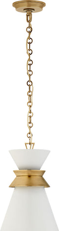 Alborg Small Stacked Pendant | Antique- Burnished Brass | Matte White Shade