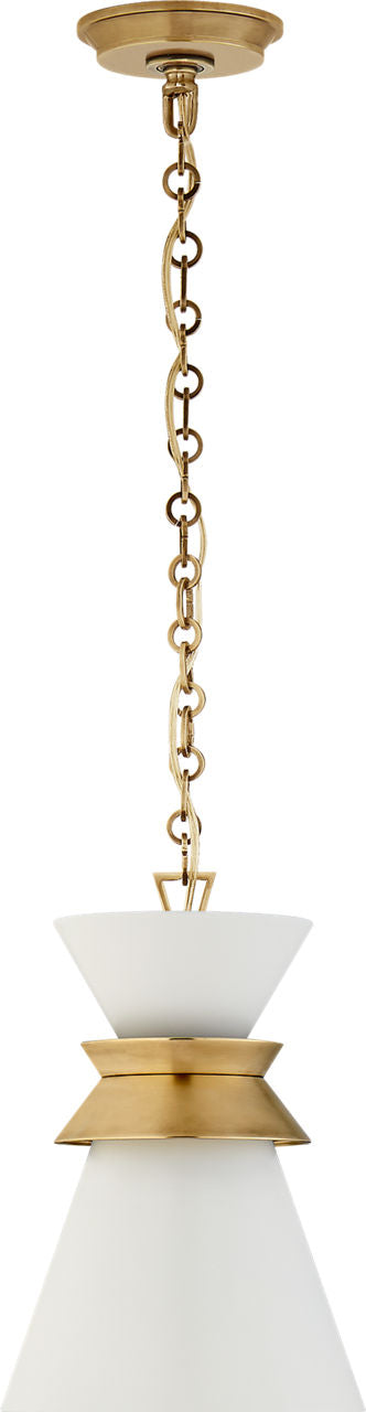 Alborg Small Stacked Pendant | Antique- Burnished Brass | Matte White Shade