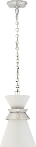Alborg Small Stacked Pendant | Polished Nickel | Matte White Shade