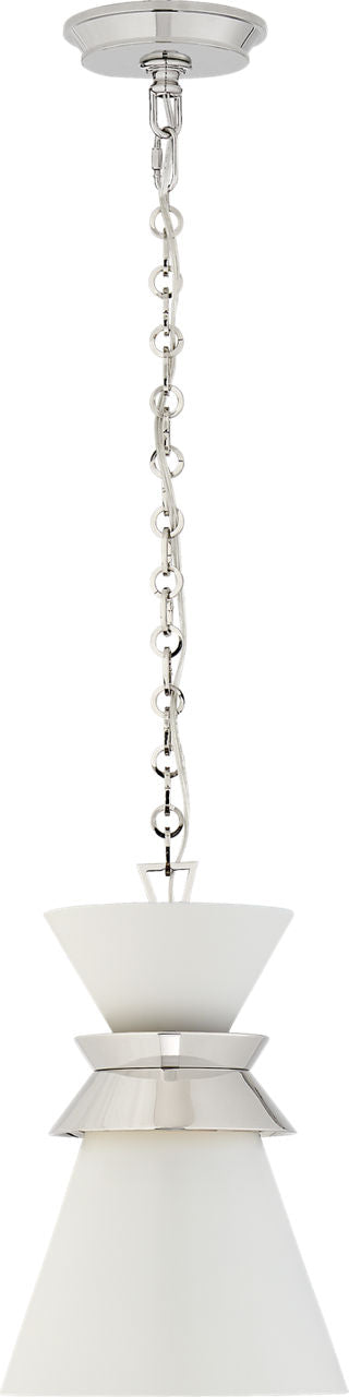 Alborg Small Stacked Pendant | Polished Nickel | Matte White Shade