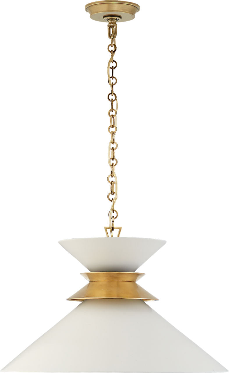 Alborg Large Stacked Pendant | Antique- Burnished Brass | Matte White Shade