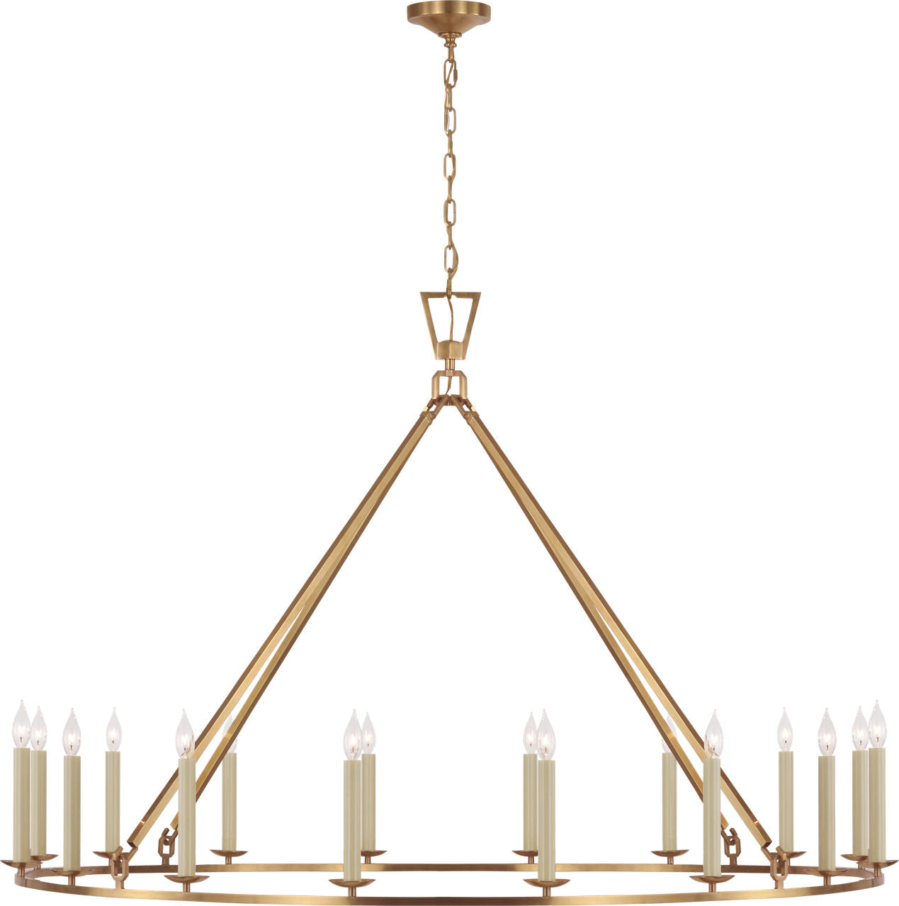 Darlana Oversized Single Ring Chandelier | Antique-Burnished Brass