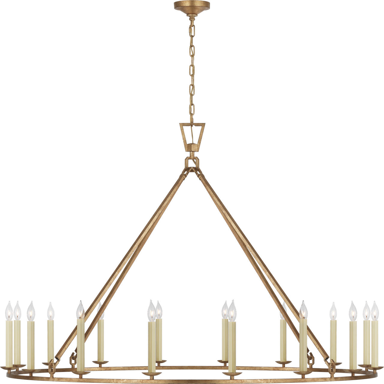 Darlana Oversized Single Ring Chandelier | Gilded Iron