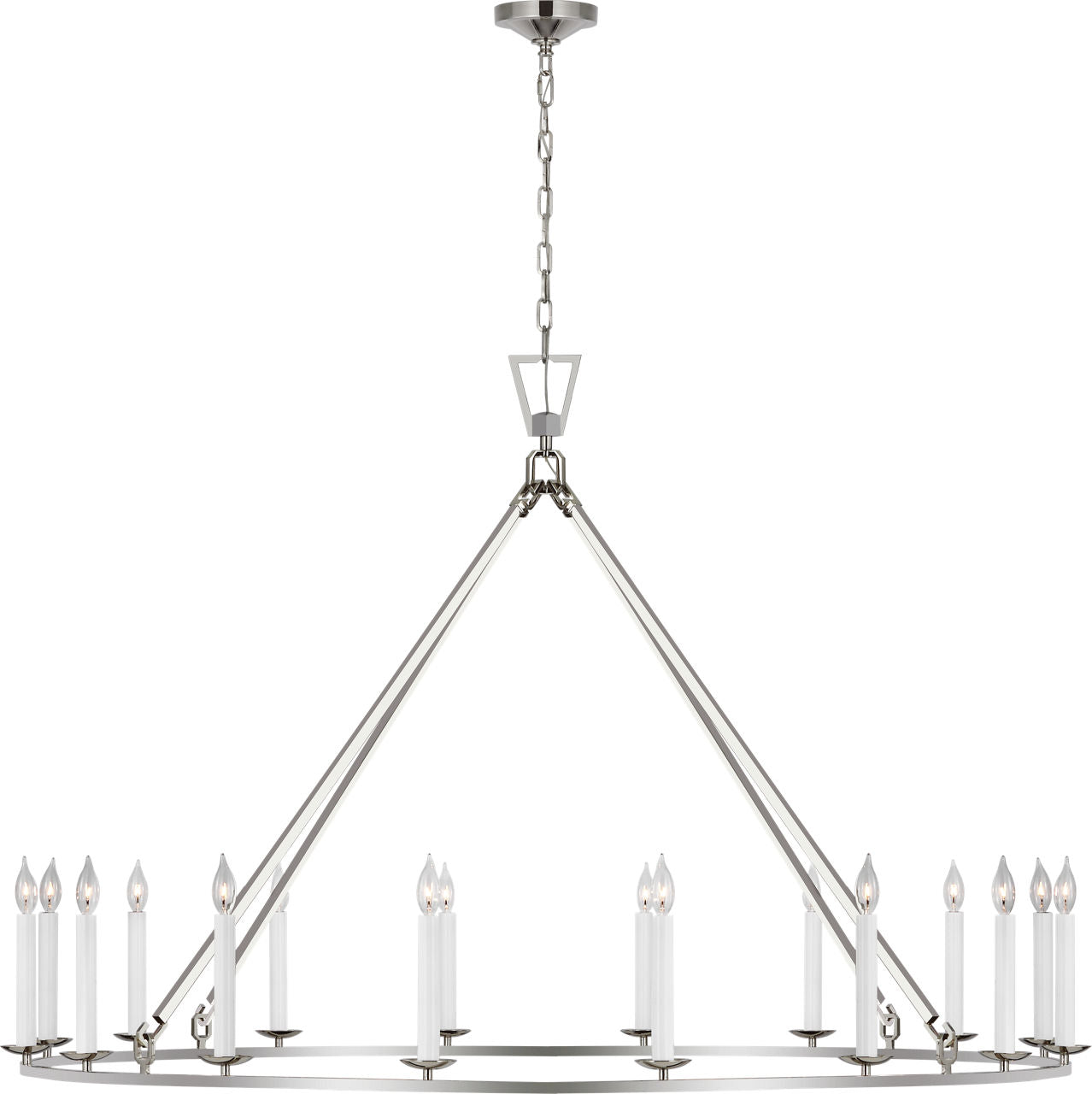 Darlana Oversized Single Ring Chandelier | Polished Nickel