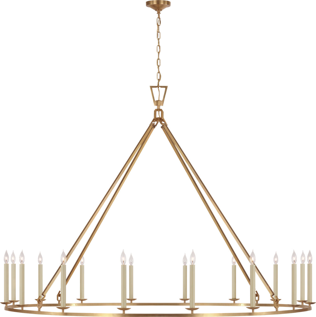 Darlana Grande Single Ring Chandelier | Antique-Burnished Brass