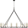 Darlana Grande Single Ring Chandelier | Aged Iron