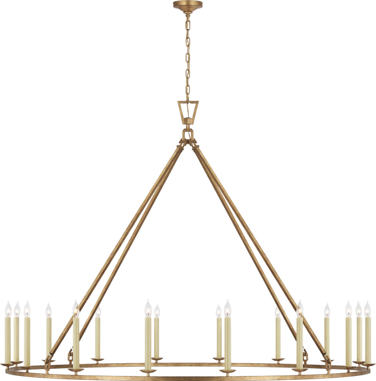 Darlana Grande Single Ring Chandelier | Gilded Iron
