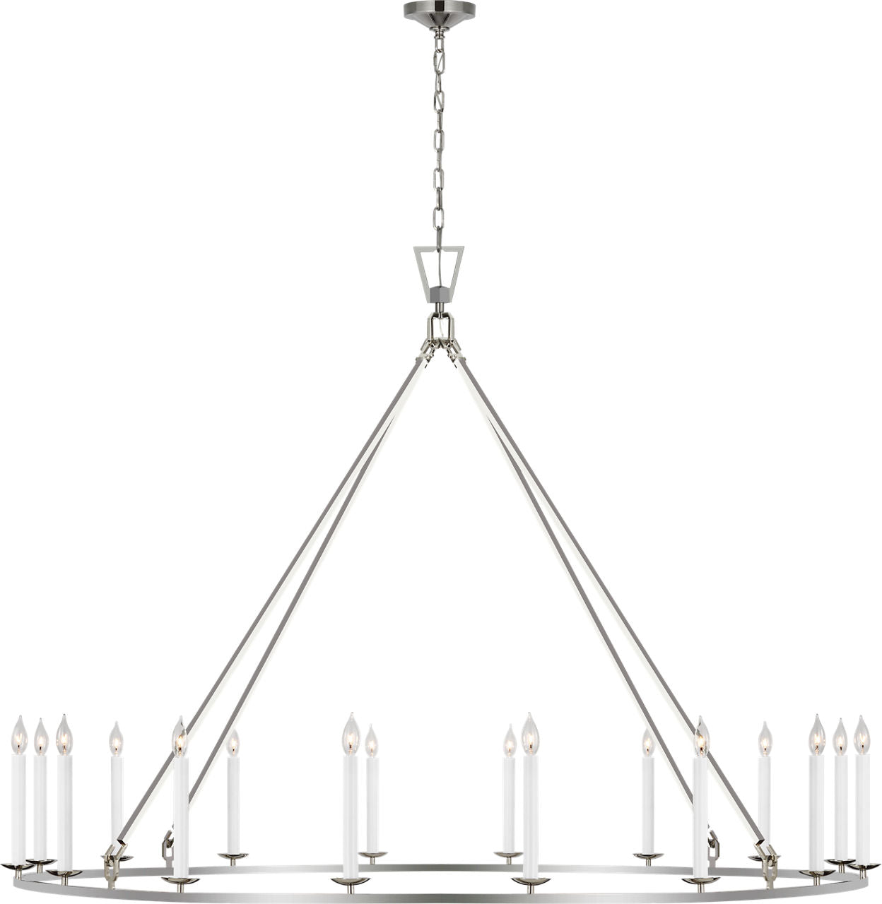 Darlana Grande Single Ring Chandelier | Polished Nickel