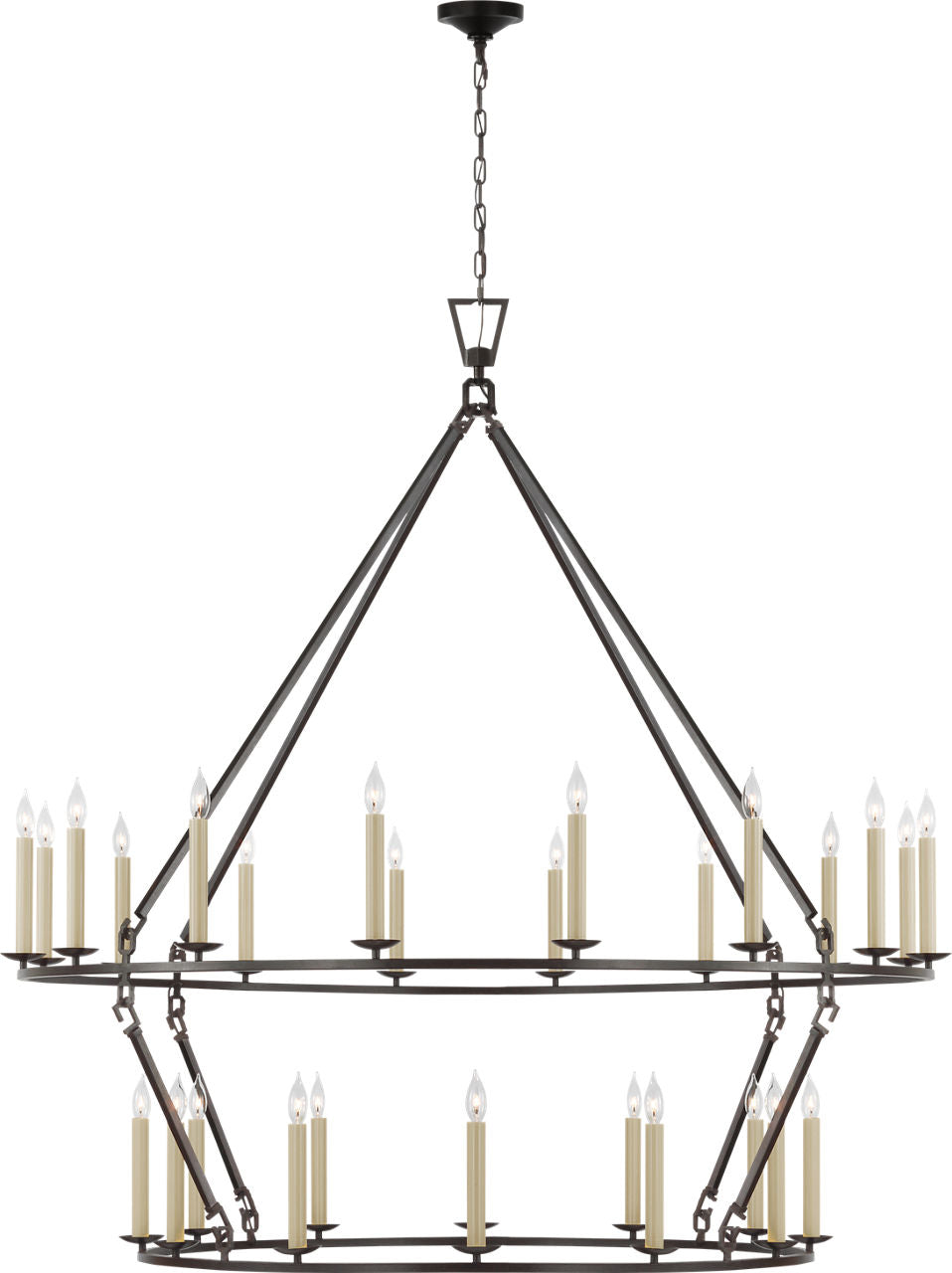 Darlana Oversized Two Tier Chandelier | Aged Iron