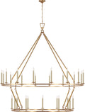 Darlana Grande Two Tier Chandelier | Antique-Burnished Brass