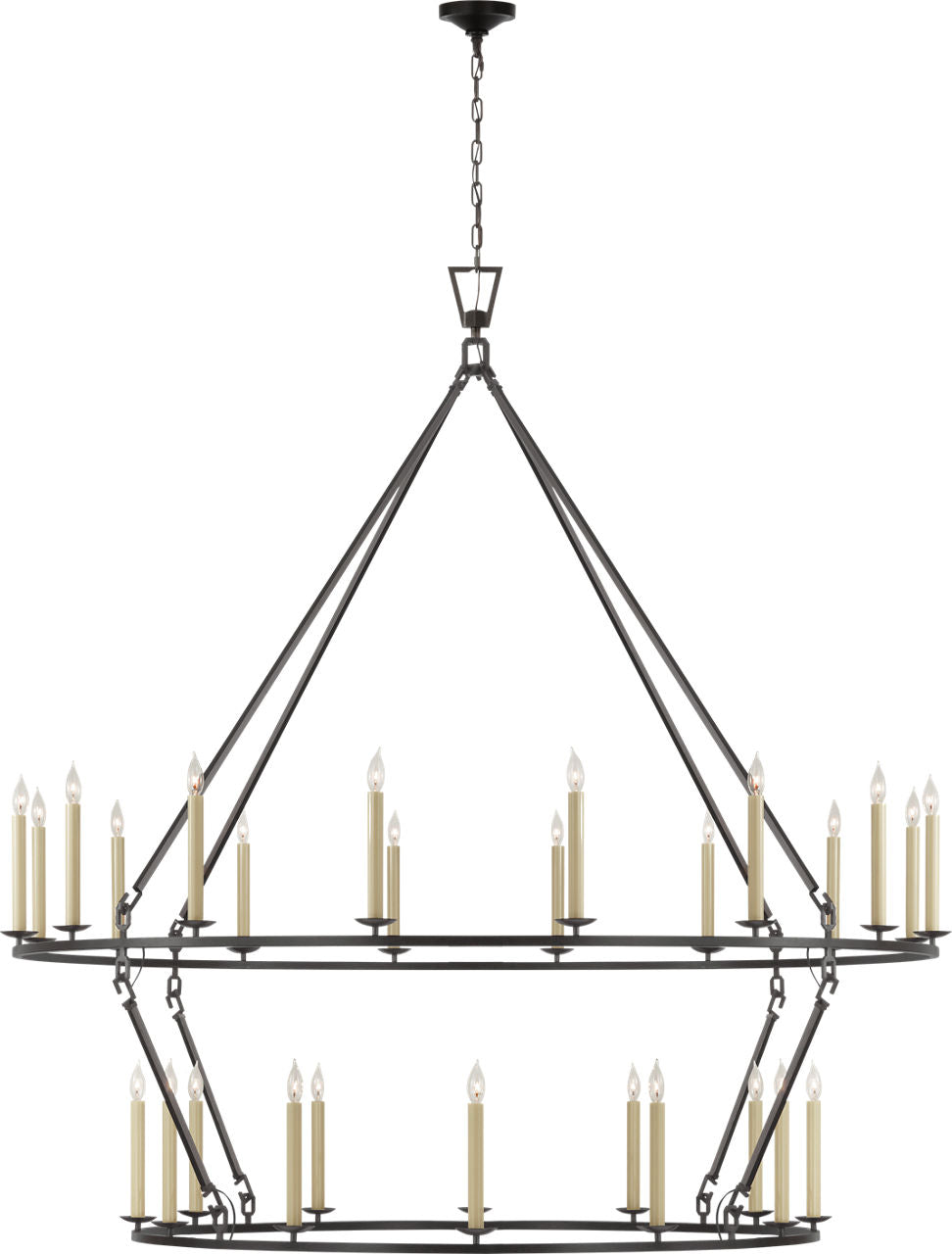 Darlana Grande Two Tier Chandelier | Aged Iron