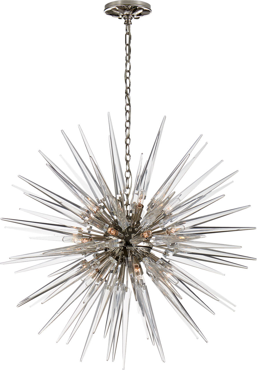 Quincy Medium Sputnik Chandelier | Polished Nickel | Clear Acrylic