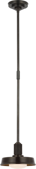 Ruhlmann Small 9" Pendant | Bronze | White Glass