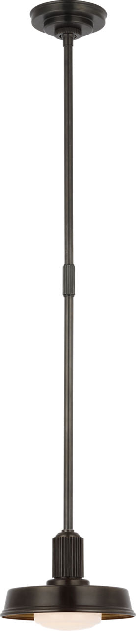Ruhlmann Small 9" Pendant | Bronze | White Glass