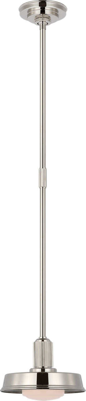 Ruhlmann Small 9" Pendant | Polished Nickel | White Glass