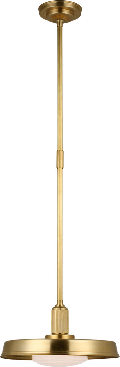 Ruhlmann 14" Factory Pendant | Antique-Burnished Brass | White Glass