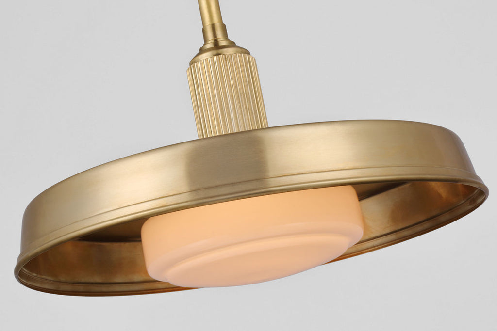 Ruhlmann 14" Factory Pendant | Antique-Burnished Brass | White Glass