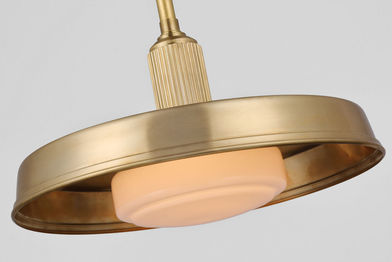 Ruhlmann 14" Factory Pendant | Antique-Burnished Brass | White Glass