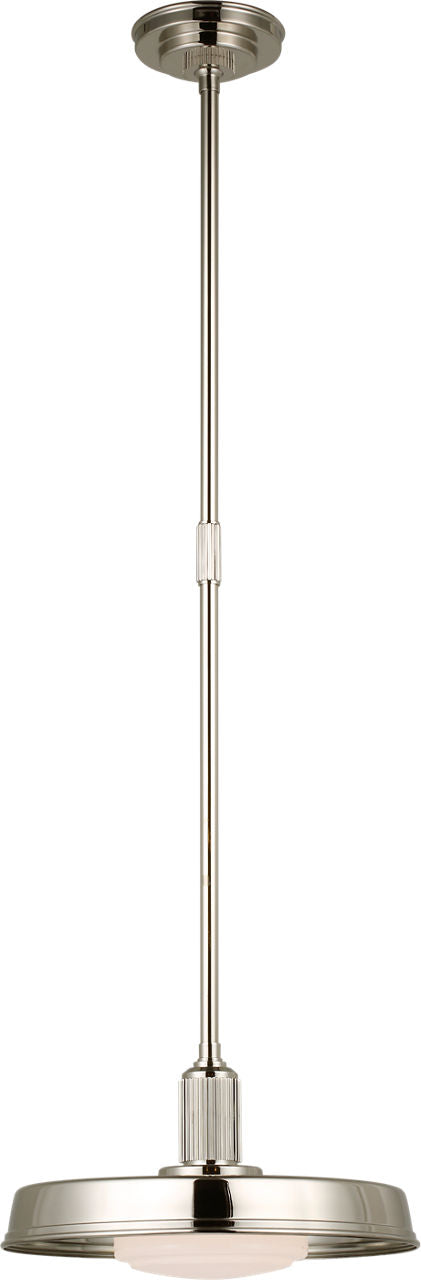 Ruhlmann 14" Factory Pendant | Polished Nickel | White Glass