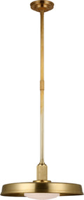 Ruhlmann 18" Factory Pendant | Antique-Burnished Brass | White Glass