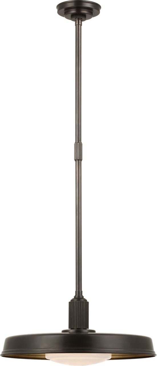 Ruhlmann 18" Factory Pendant | Bronze | White Glass and Brass Interior
