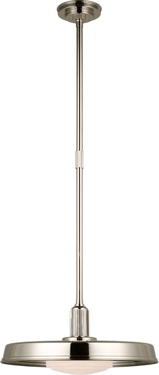 Ruhlmann 18" Factory Pendant | Polished Nickel | White Glass