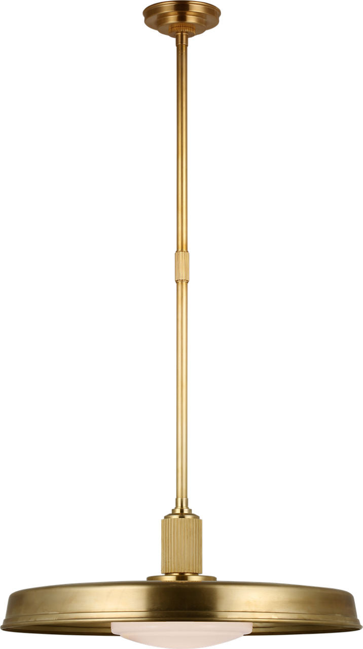 Ruhlmann 24" Factory Pendant | Antique-Burnished Brass | White Glass