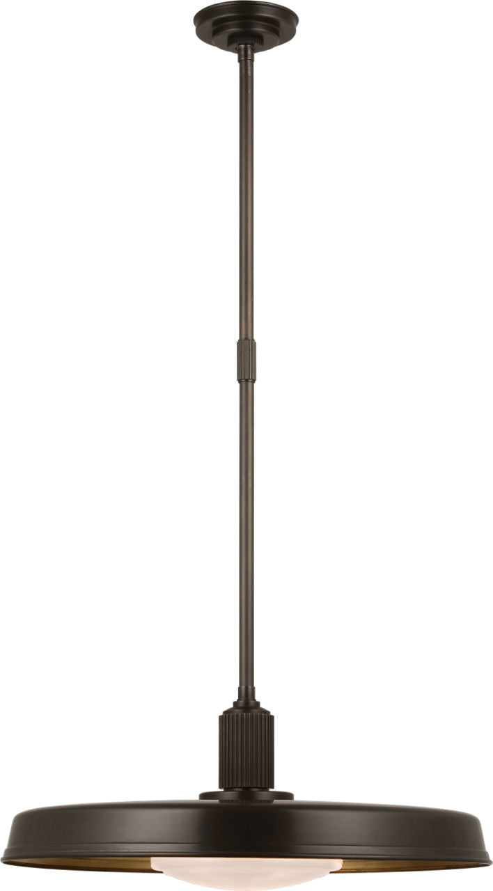 Ruhlmann 24" Factory Pendant | Bronze | White Glass and Brass Interior