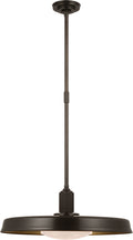 Ruhlmann 24" Factory Pendant | Bronze | White Glass and Brass Interior